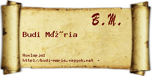 Budi Mária névjegykártya