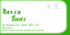 maria budi business card